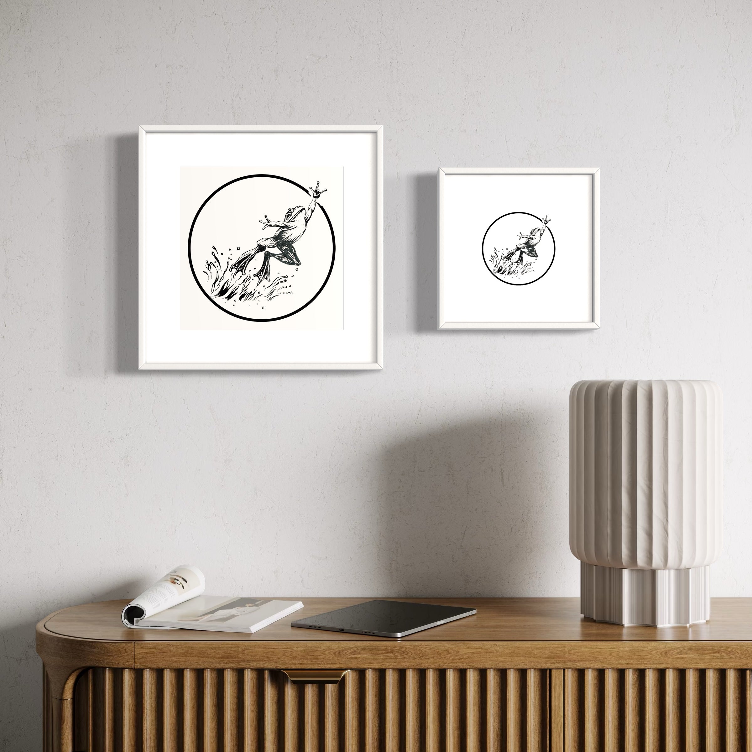 Frog leaping artwork – Zero Ground Citizen by Sarmed Mirza