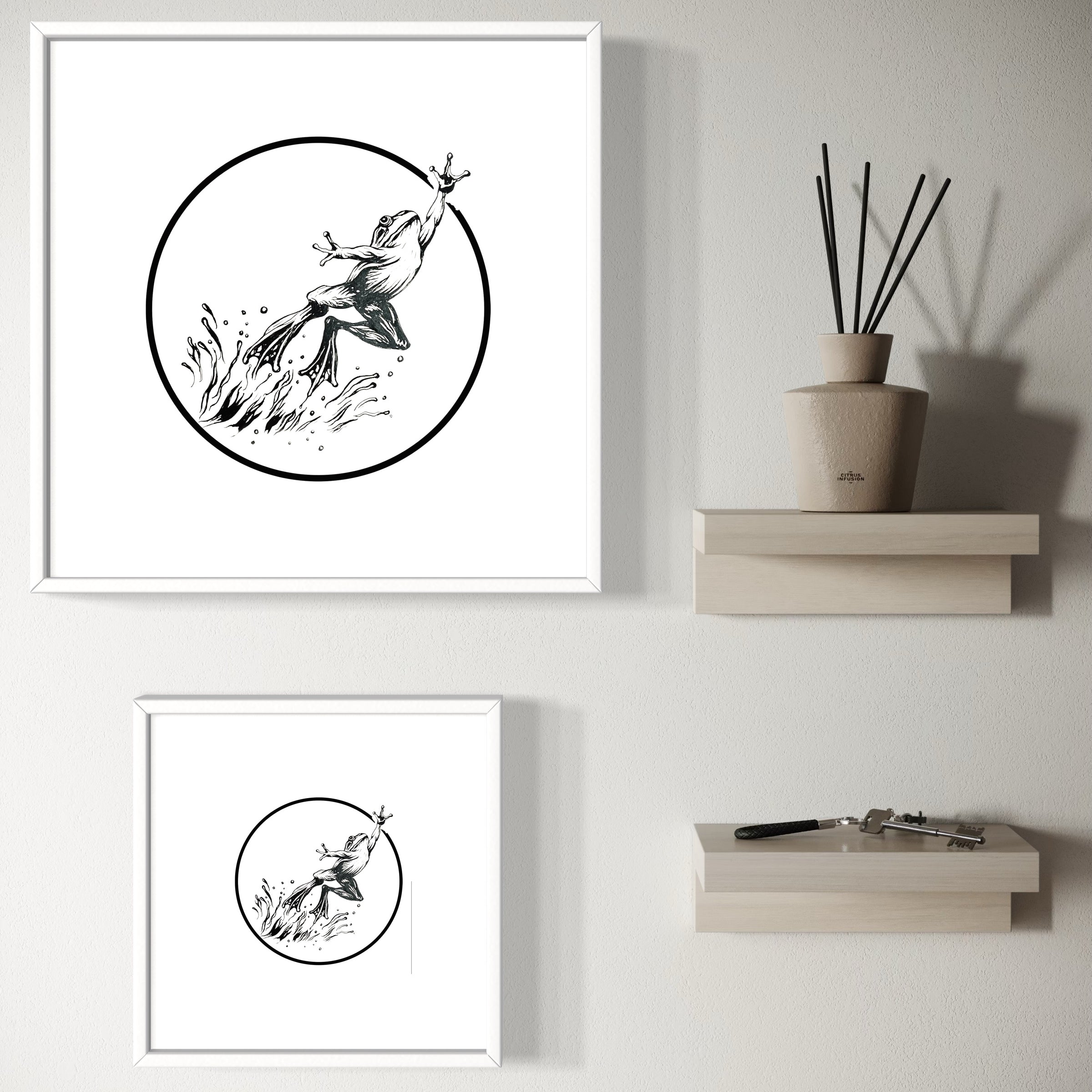 Frog leaping artwork – Zero Ground Citizen by Sarmed Mirza