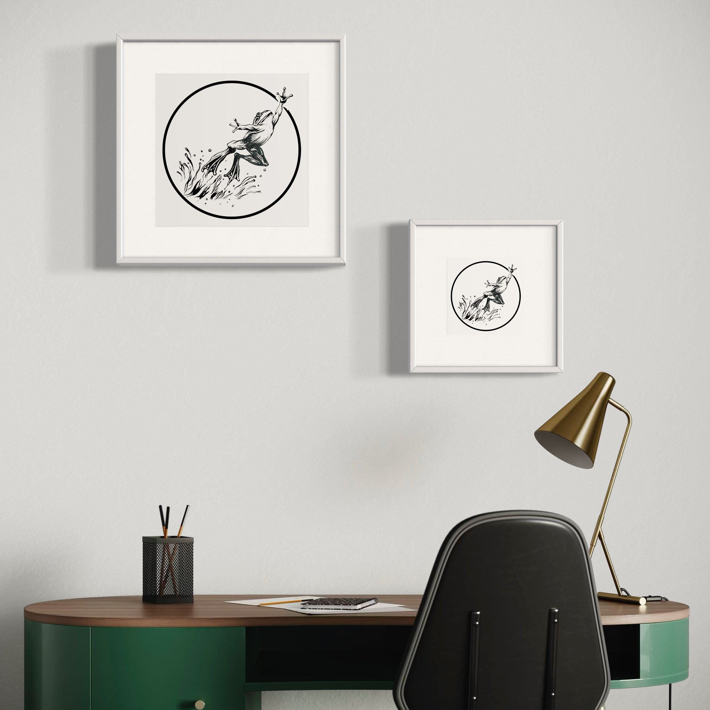 Frog leaping artwork – Zero Ground Citizen by Sarmed Mirza