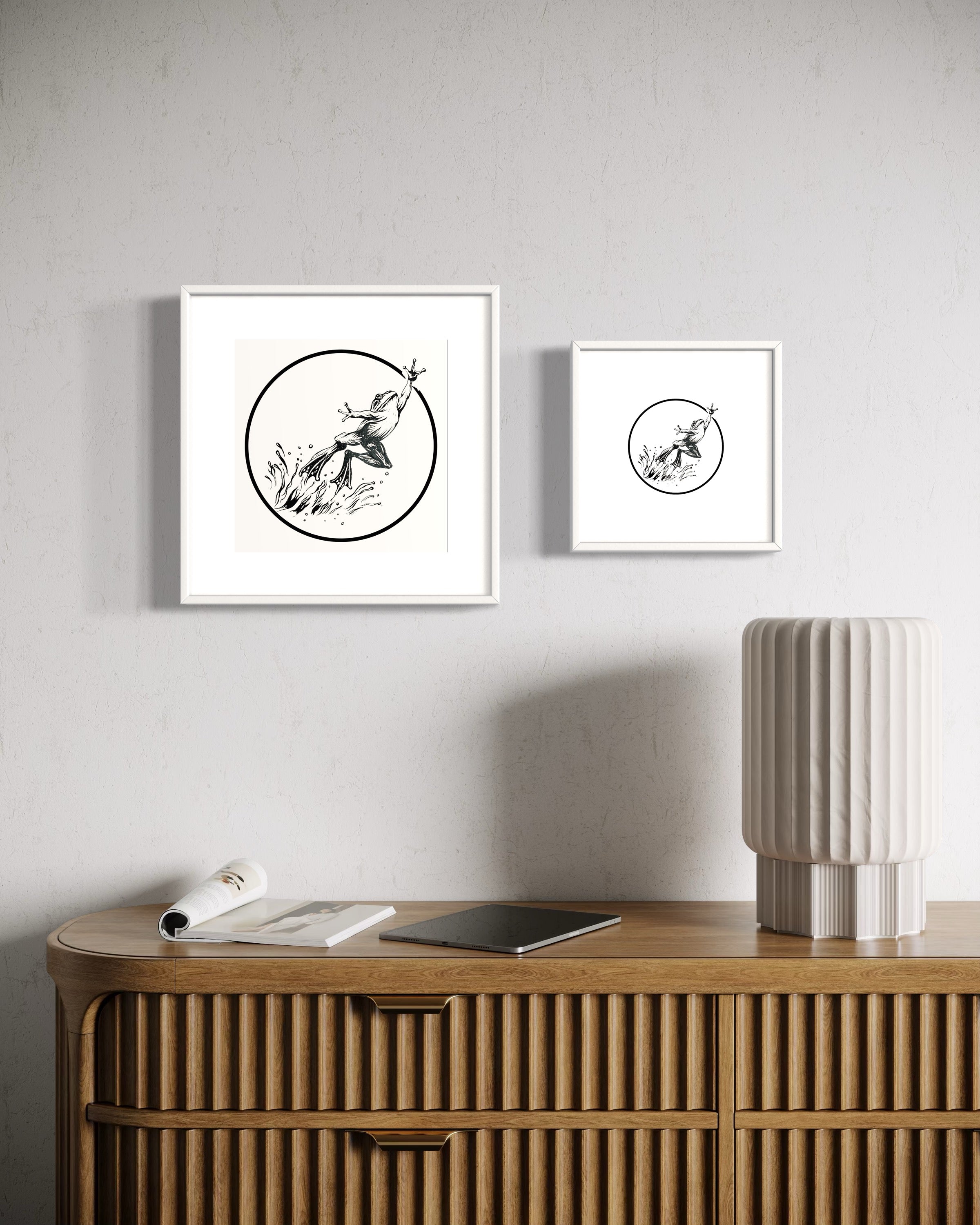 Frog leaping artwork – Zero Ground Citizen by Sarmed Mirza