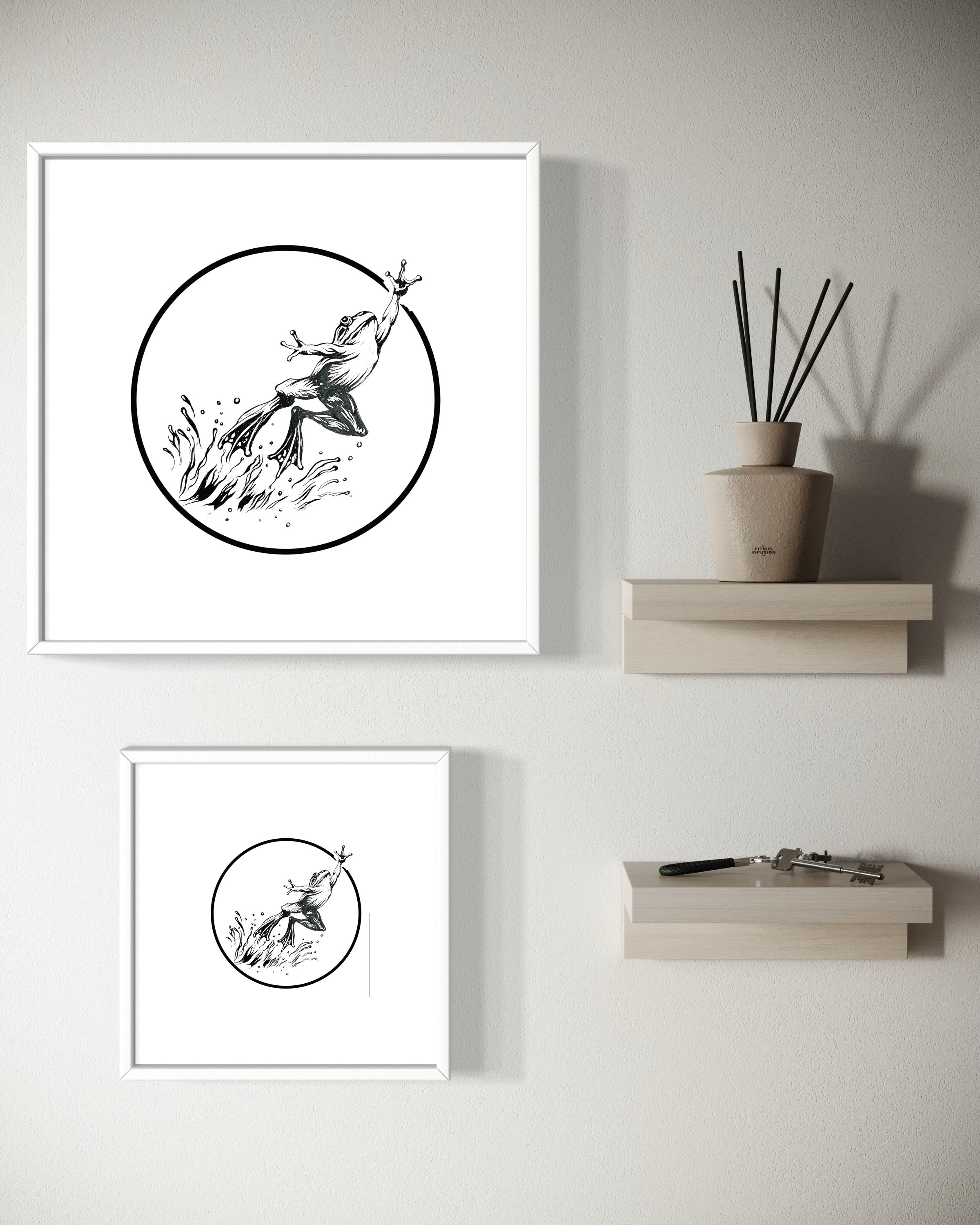 Frog leaping artwork – Zero Ground Citizen by Sarmed Mirza