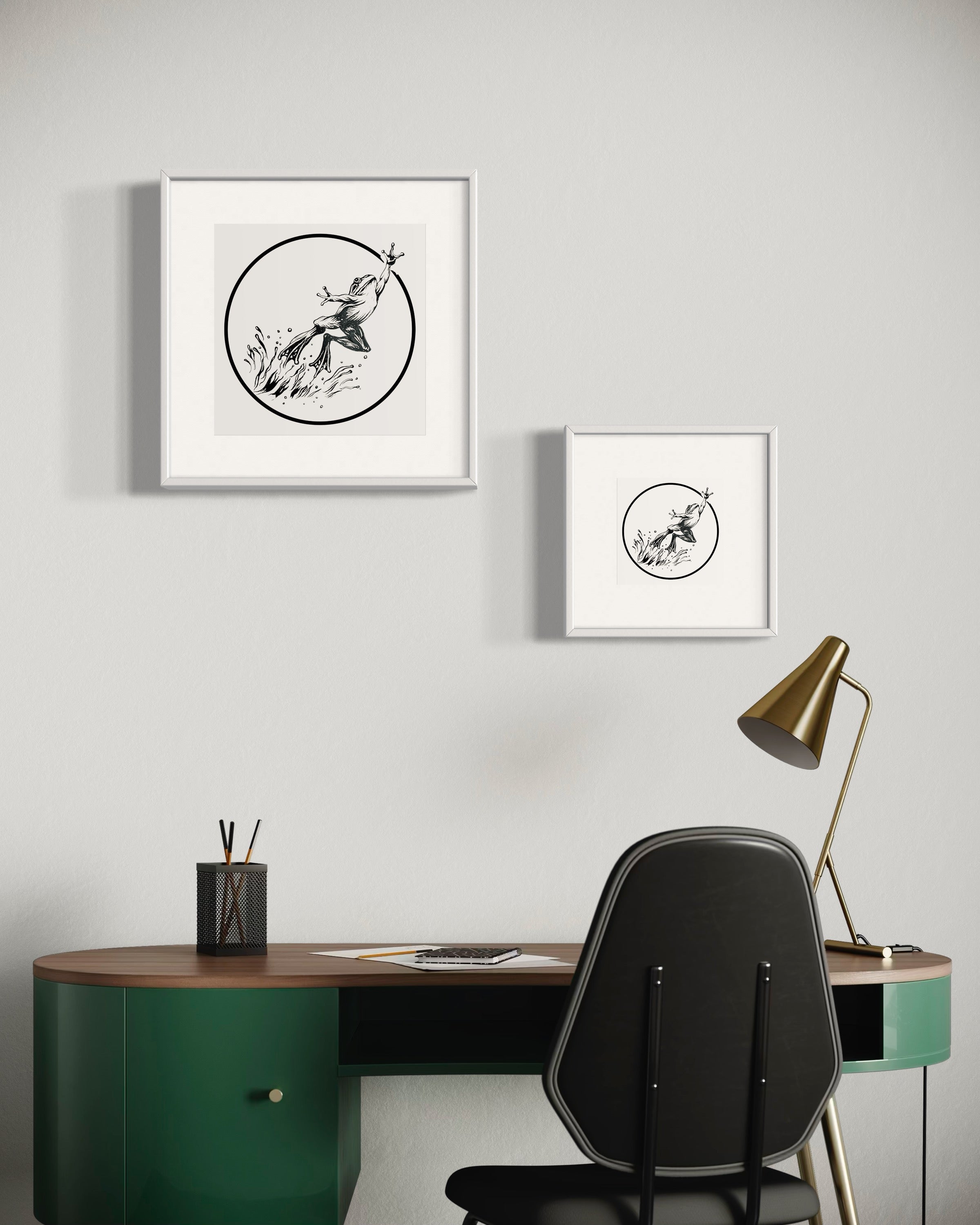 Frog leaping artwork – Zero Ground Citizen by Sarmed Mirza